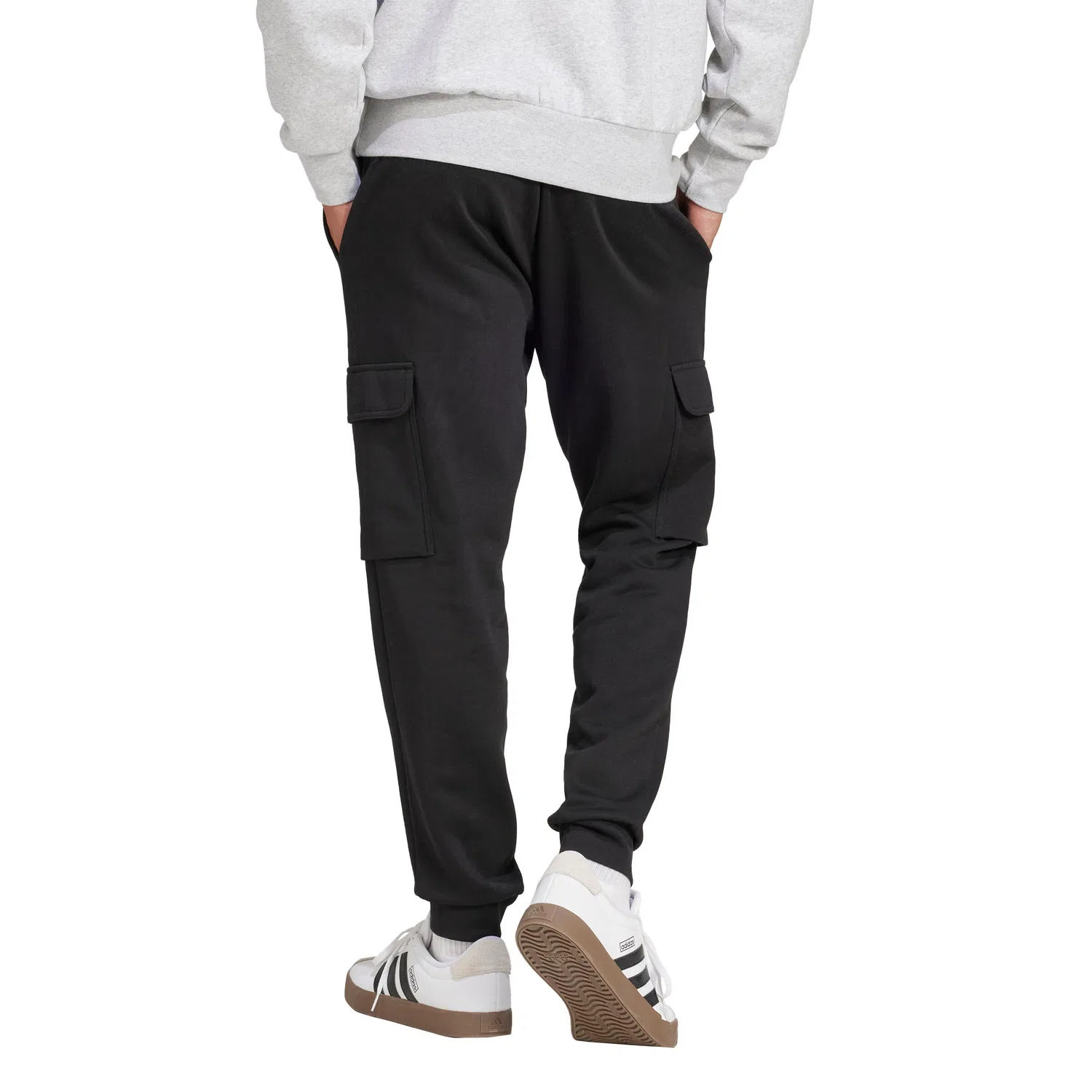 Мужские тренировочные штаны с карго-карманами Feelcozy Fleece Cargohose Adidas, Schwarz Weiss — фото 4