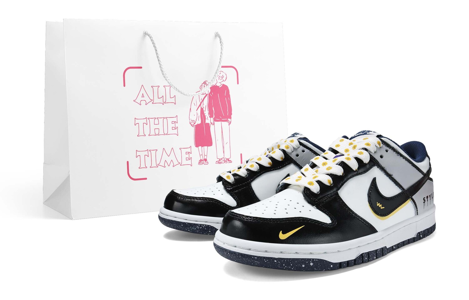 

Кроссовки для скейтбординга Dunk женские с низким верхом белые/серые/желтые Nike, Желтый, Кроссовки для скейтбординга Dunk женские с низким верхом белые/серые/желтые Nike