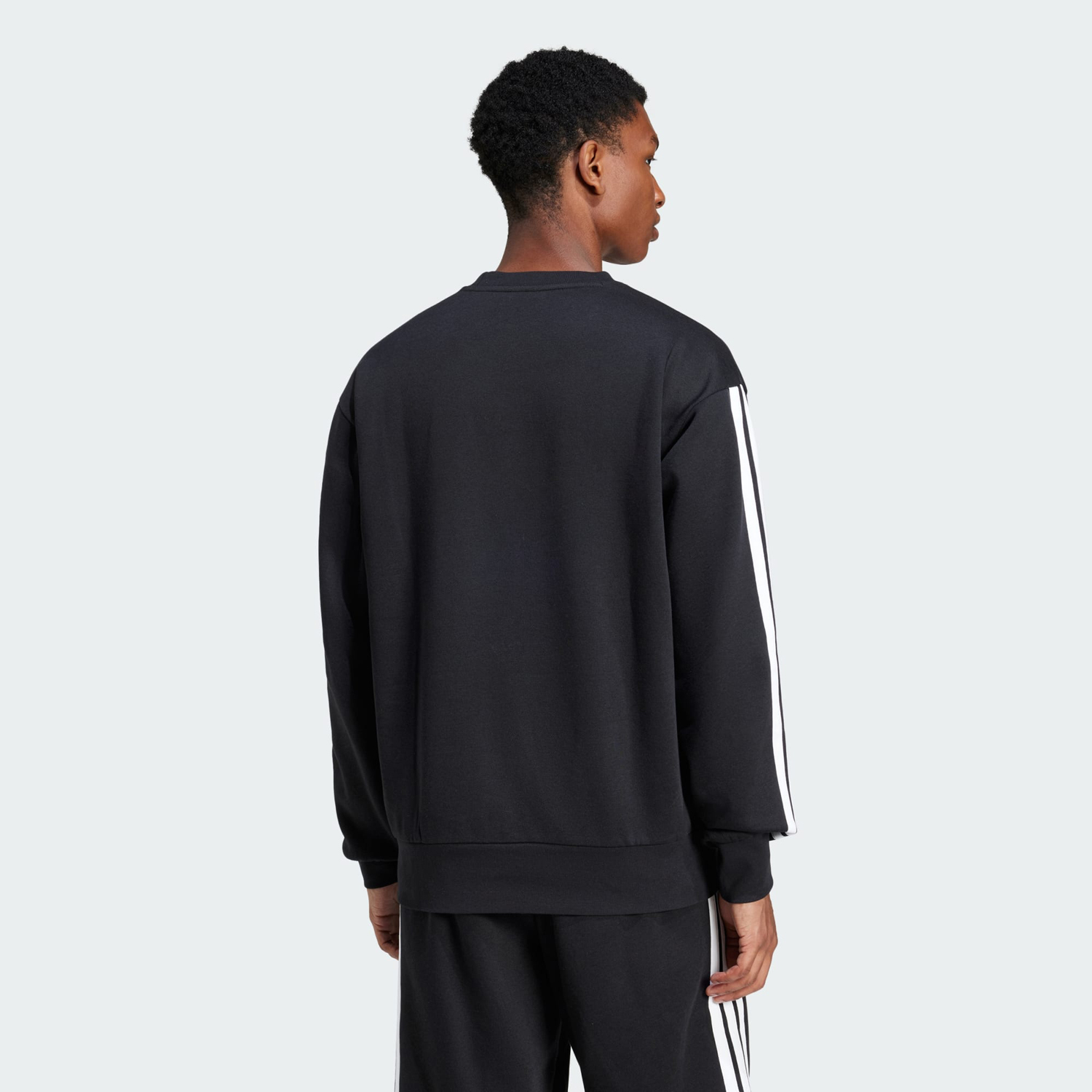 Свитшот Adidas Originals Essentials 3-Stripes Fleece, черный — фото 4