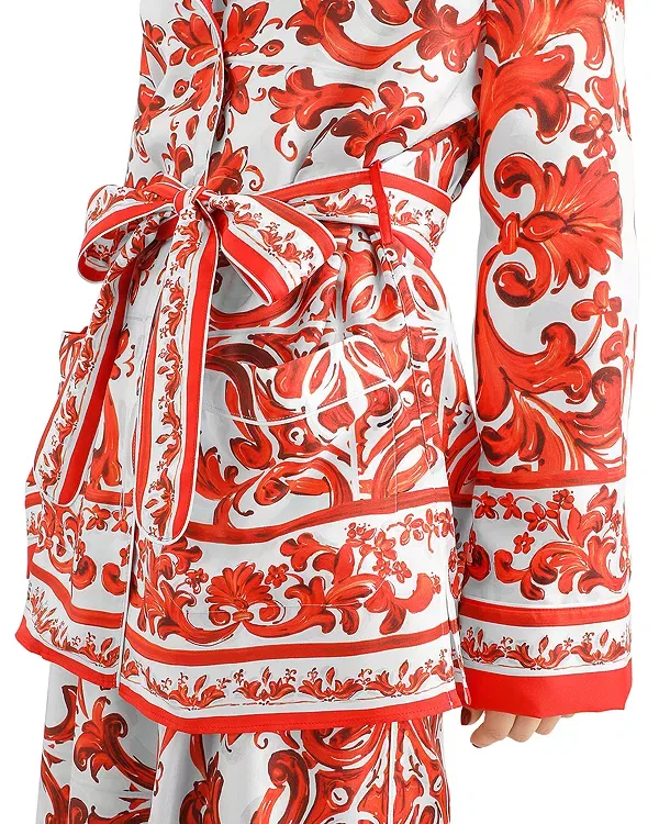 Женская рубашка из шелка Dolce & Gabbana, мультиколор — фото 4