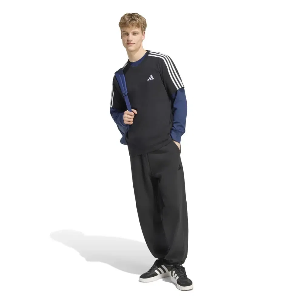 Мужская футболка с коротким рукавом Essentials 3 Stripes Single Jersey Left Chest Branded Adidas, Black — фото 4