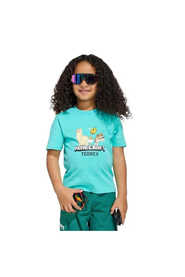 Детская футболка для девочек хлопковая Adidas, Turquoise