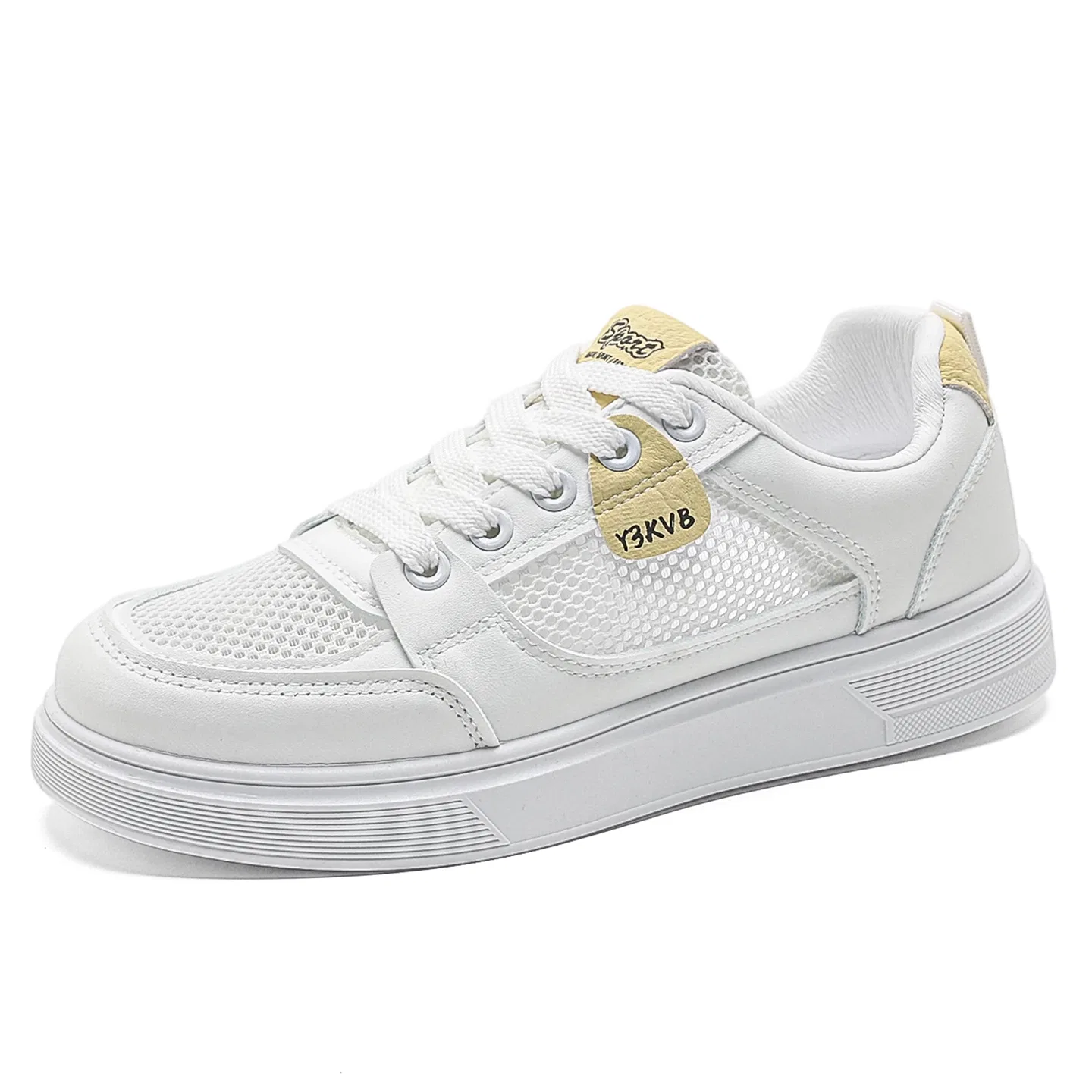 Детские скейтбордические кроссовки White Yellow VENICEW, Бело-Желтый — фото 3