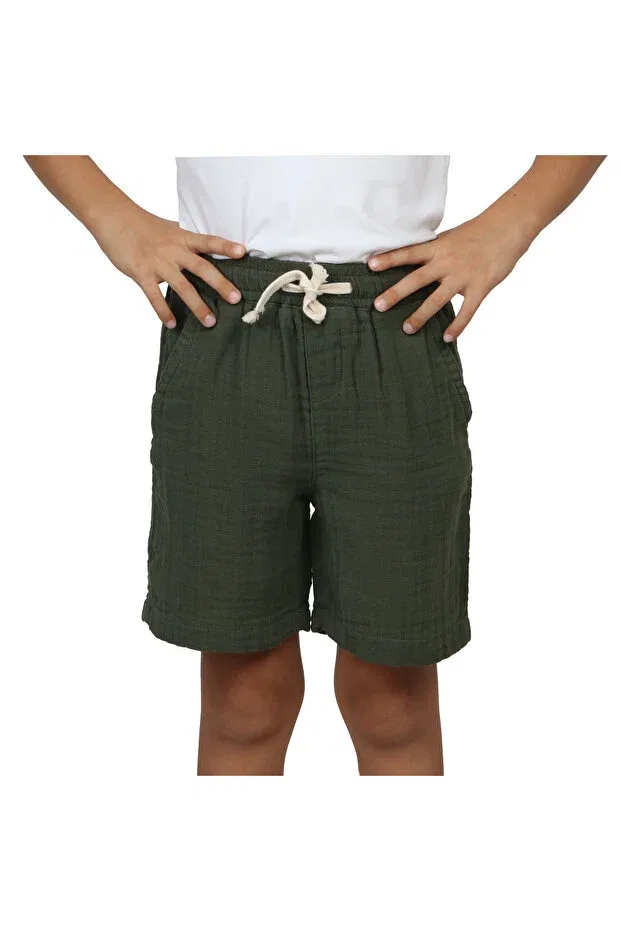 Детские шорты для мальчиков хлопковые Muslin Livin Free, Khaki