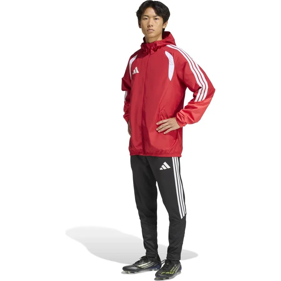 Мужской спортивный свитшот для футбола с капюшоном TIRO26C Aw Jkt adidas, Красный — фото 3