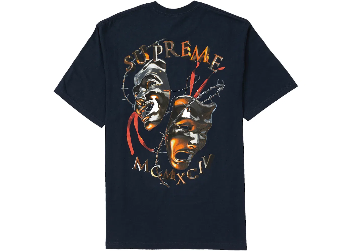 Мужская футболка с принтом Laugh Now Tee Supreme, Navy — фото 2