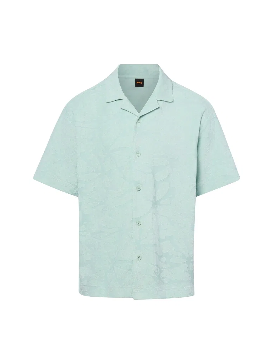 Рубашка на пуговицах BOSS Comfort fit 'We_Flower' мятного цвета