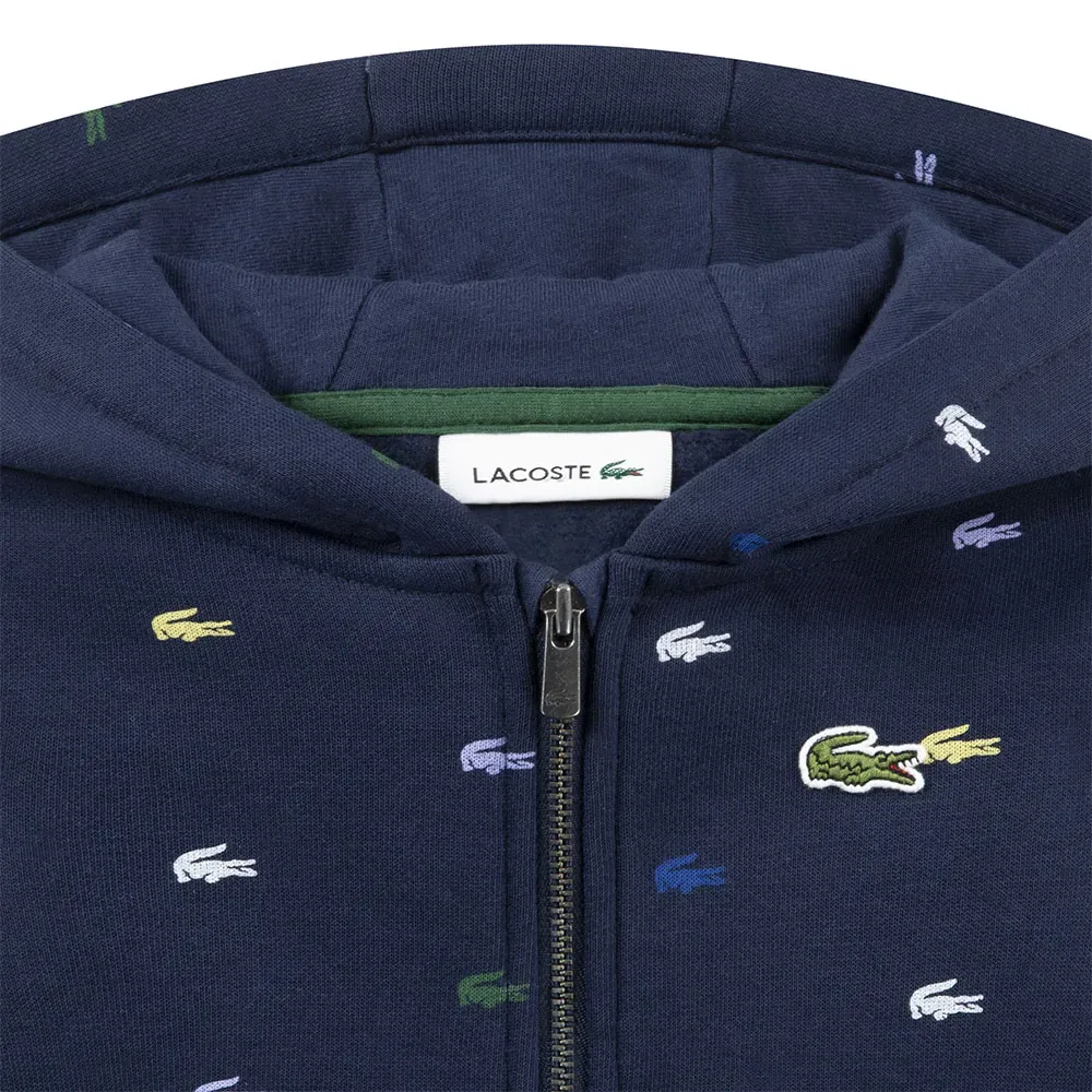 Комплект из флисовой кофты с принтом и брюк Lacoste Kids, синий — фото 4