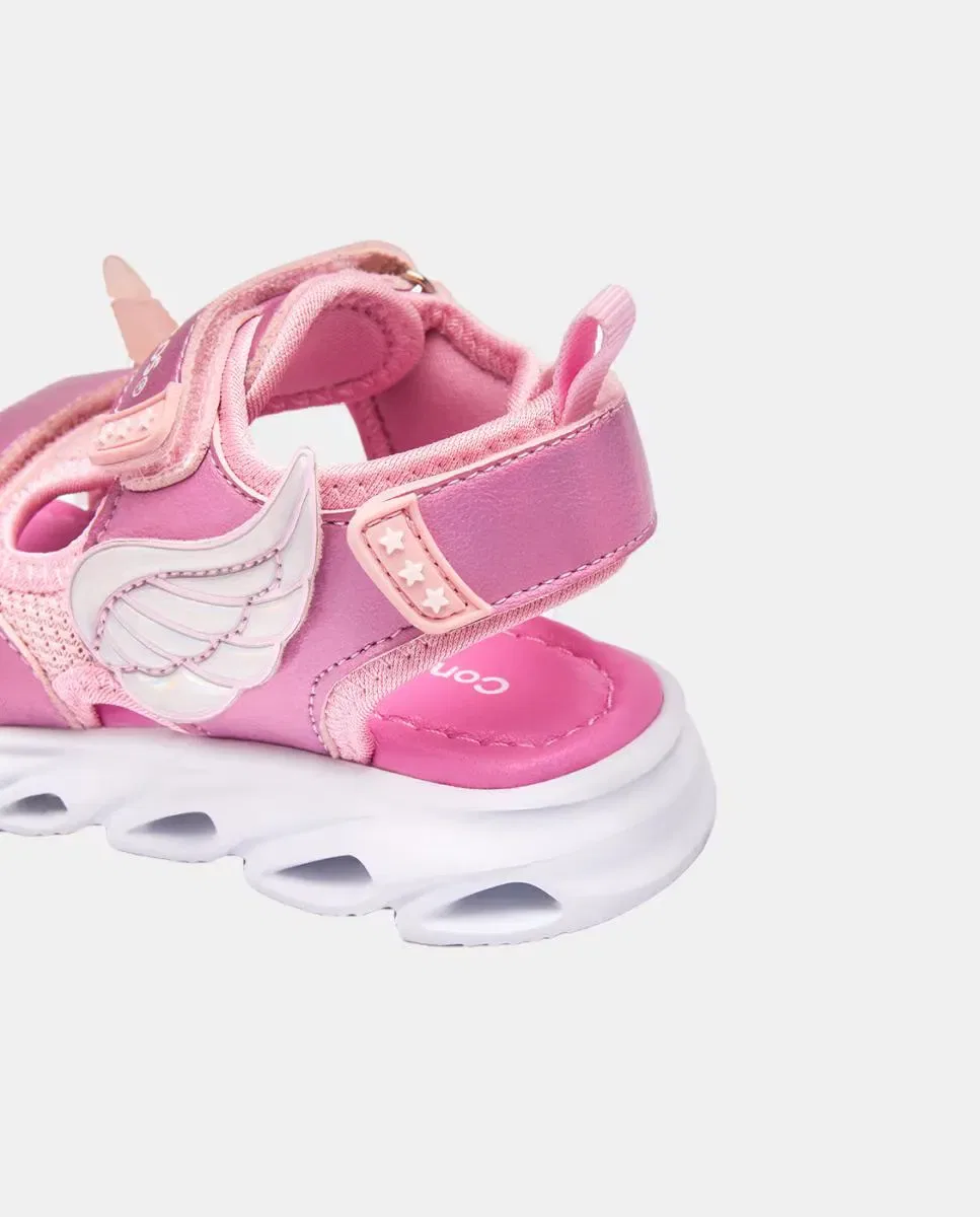 Детские сандалии для девочек с подсветкой Unicornio Conguitos, Fucsia — фото 3