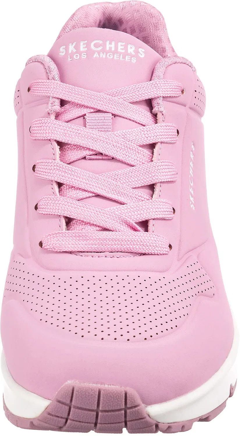 Детские кроссовки для девочек с шнуровкой One Stand on Air Skechers, Pink Pu White Trim — фото 3