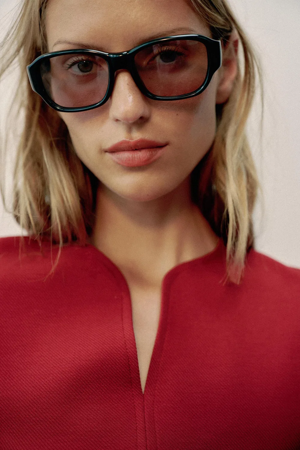 Топ с пышными рукавами и баской ZARA, Burgundy — фото 3