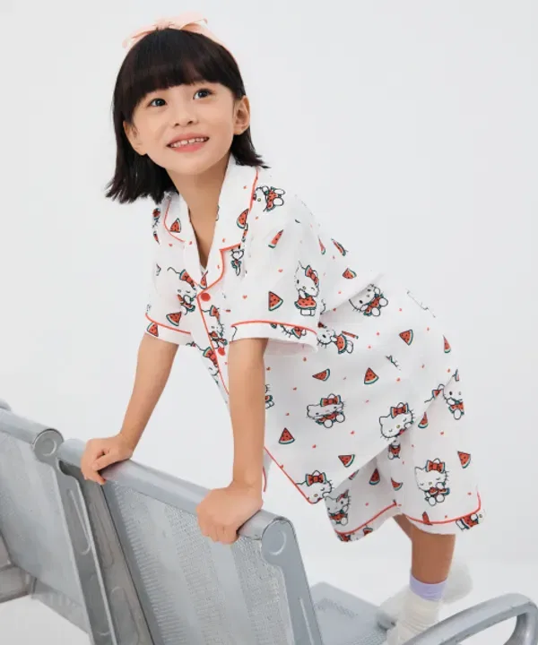 Пижама с коротким рукавом, Sanrio Characters, Spao Kids, белый