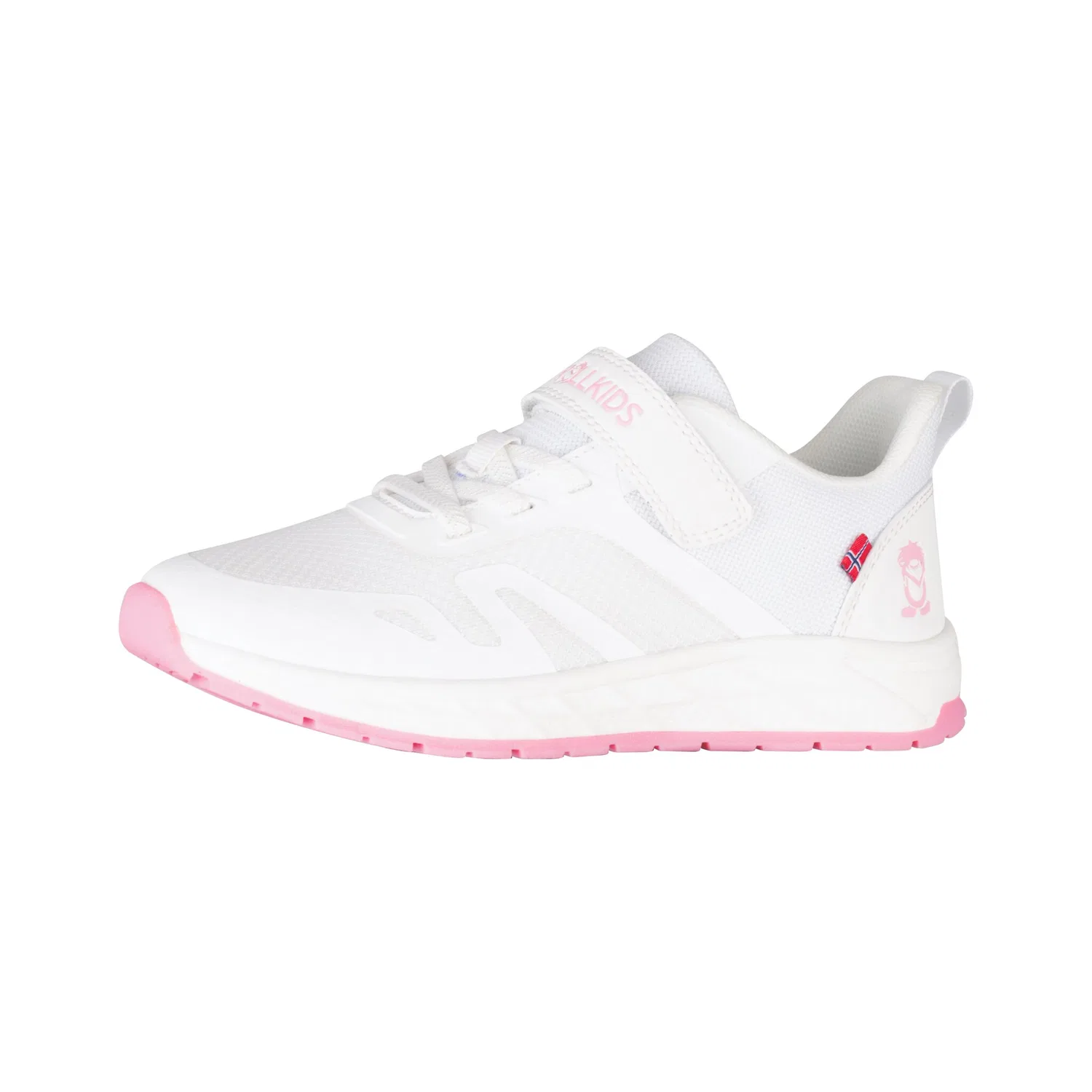 Детские текстильные кроссовки для активного отдыха TROLLKIDS, White/Peony Rose