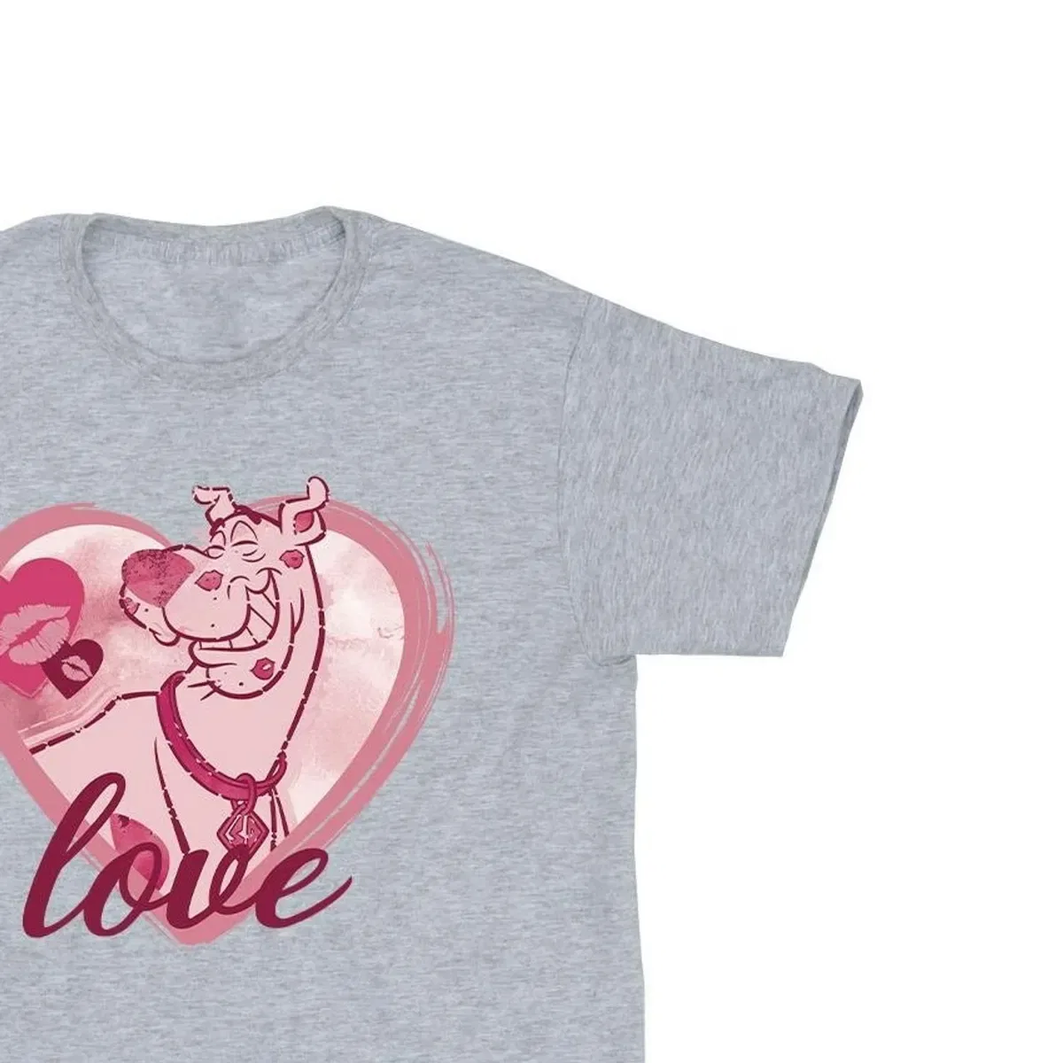 Футболка с принтом Love Kisses Scooby Doo, Grey — фото 2