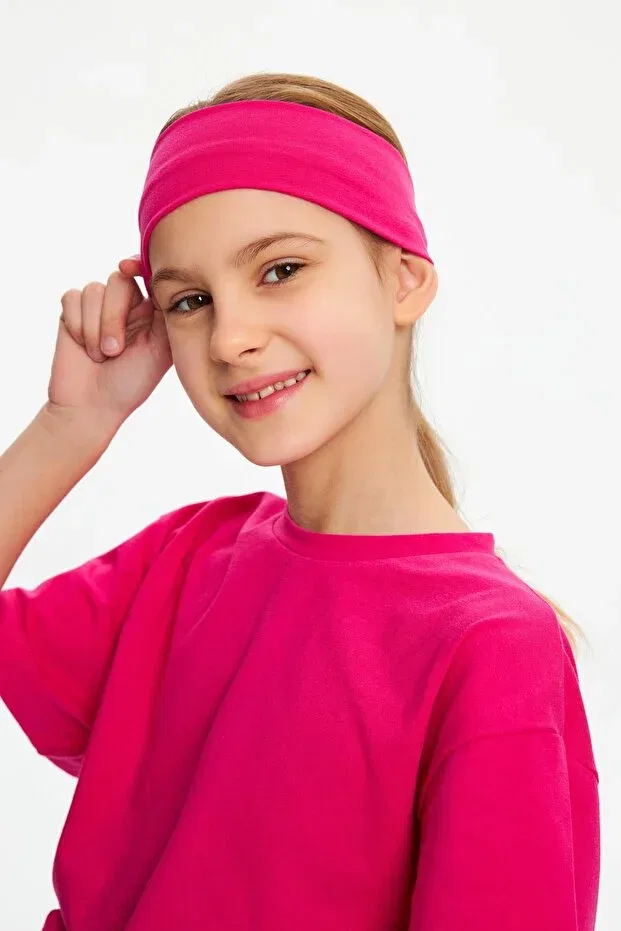 Детский комплект футболок из хлопка с косынкой Sportswear Babygiz, Fuchsia-Fuchsia — фото 2