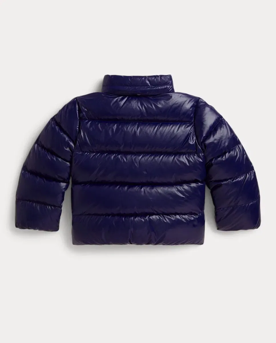 Детское пальто для девочек с капюшоном пуховое Polo Ralph Lauren, Azul Marino — фото 3