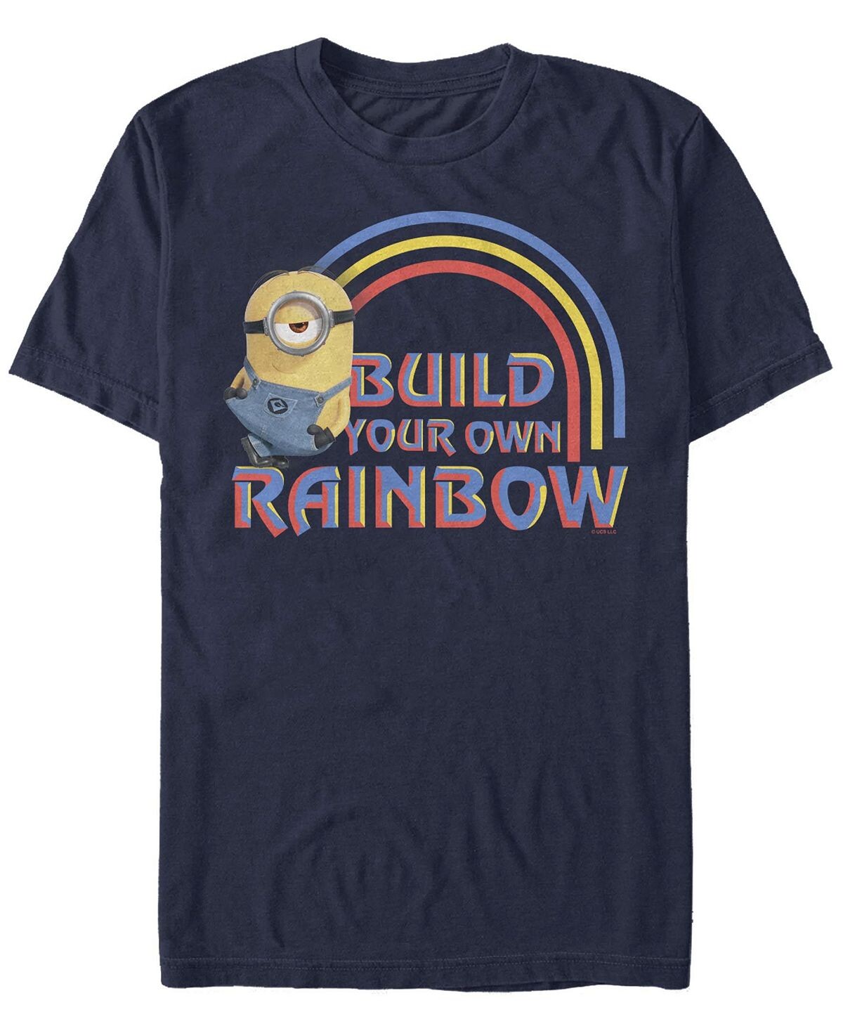

Мужская футболка с коротким рукавом minions build your rainbow Fifth Sun, синий