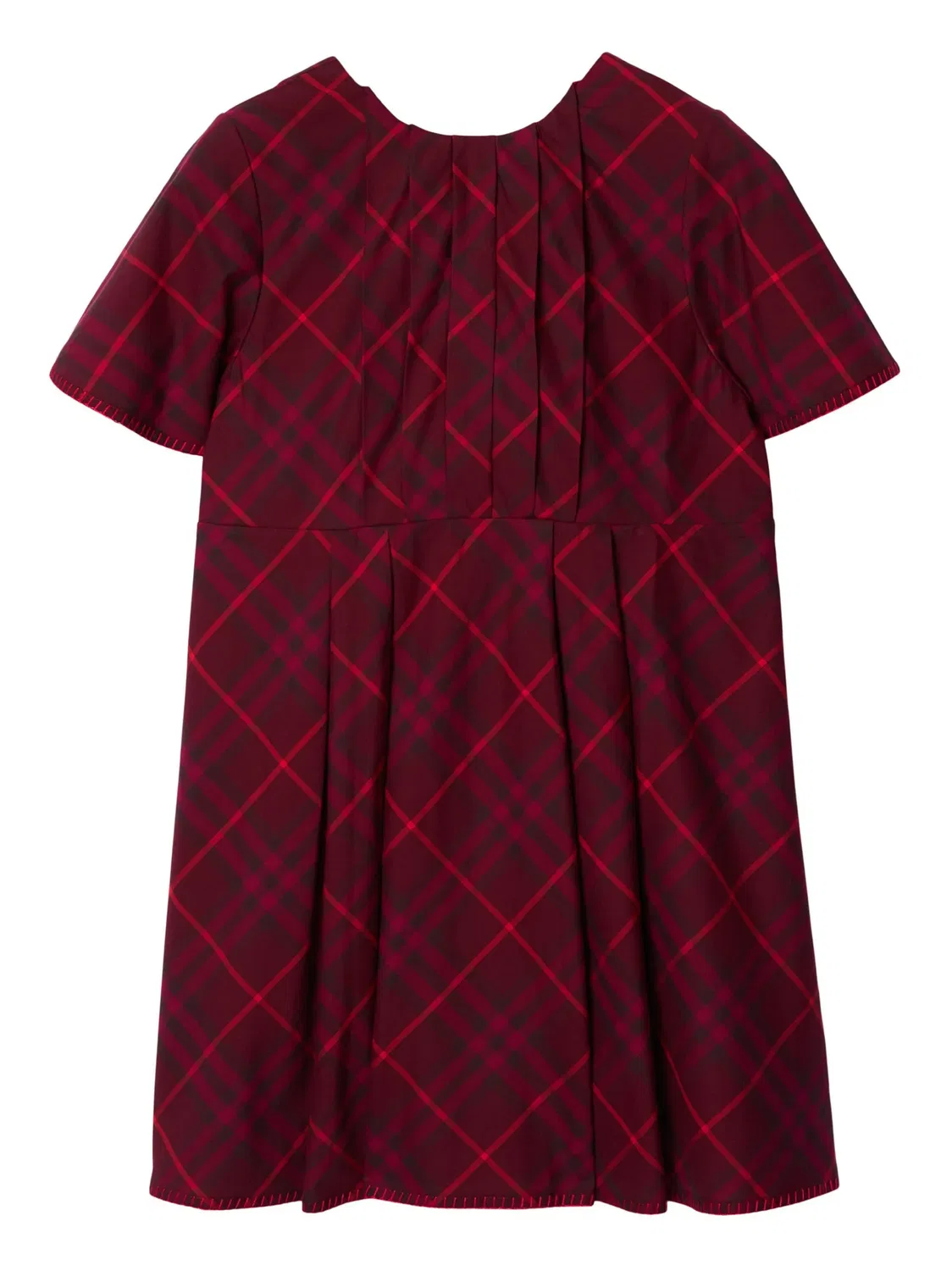 Платье в клетку с защипами Burberry, красный