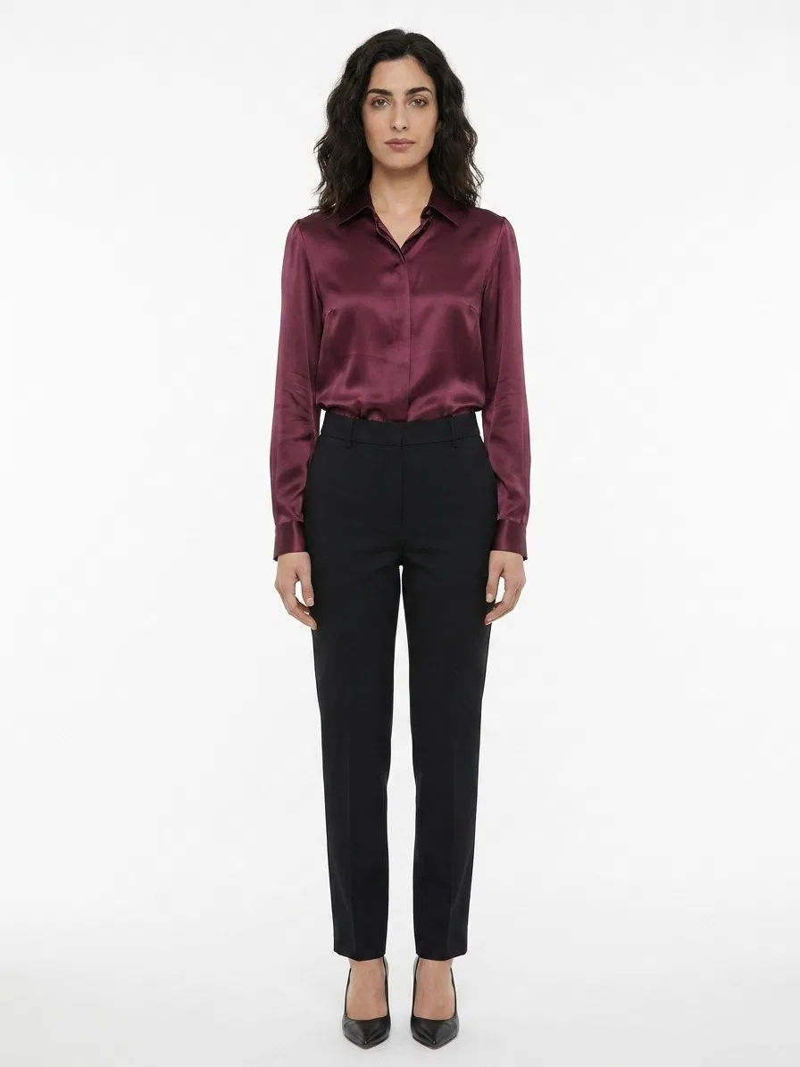 Женская рубашка из шелка Burgundy Silk Shirt Dolce & Gabbana, Burgundy