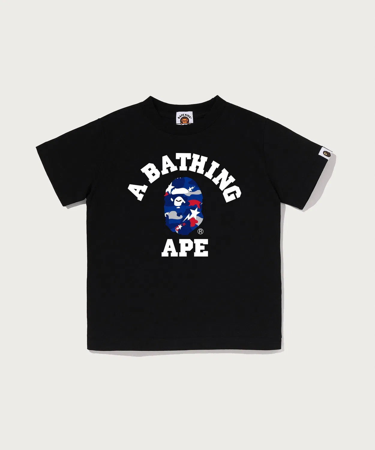 Детская футболка с принтом STA STRIKE CAMO COLLEGE TEE A BATHING APE, Black/Blue