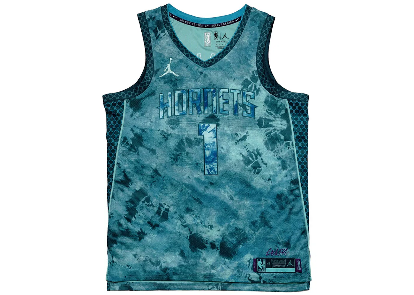 Мужская джерси с длинным рукавом Nike NBA Lamelo Ball Hornets 2023, Teal