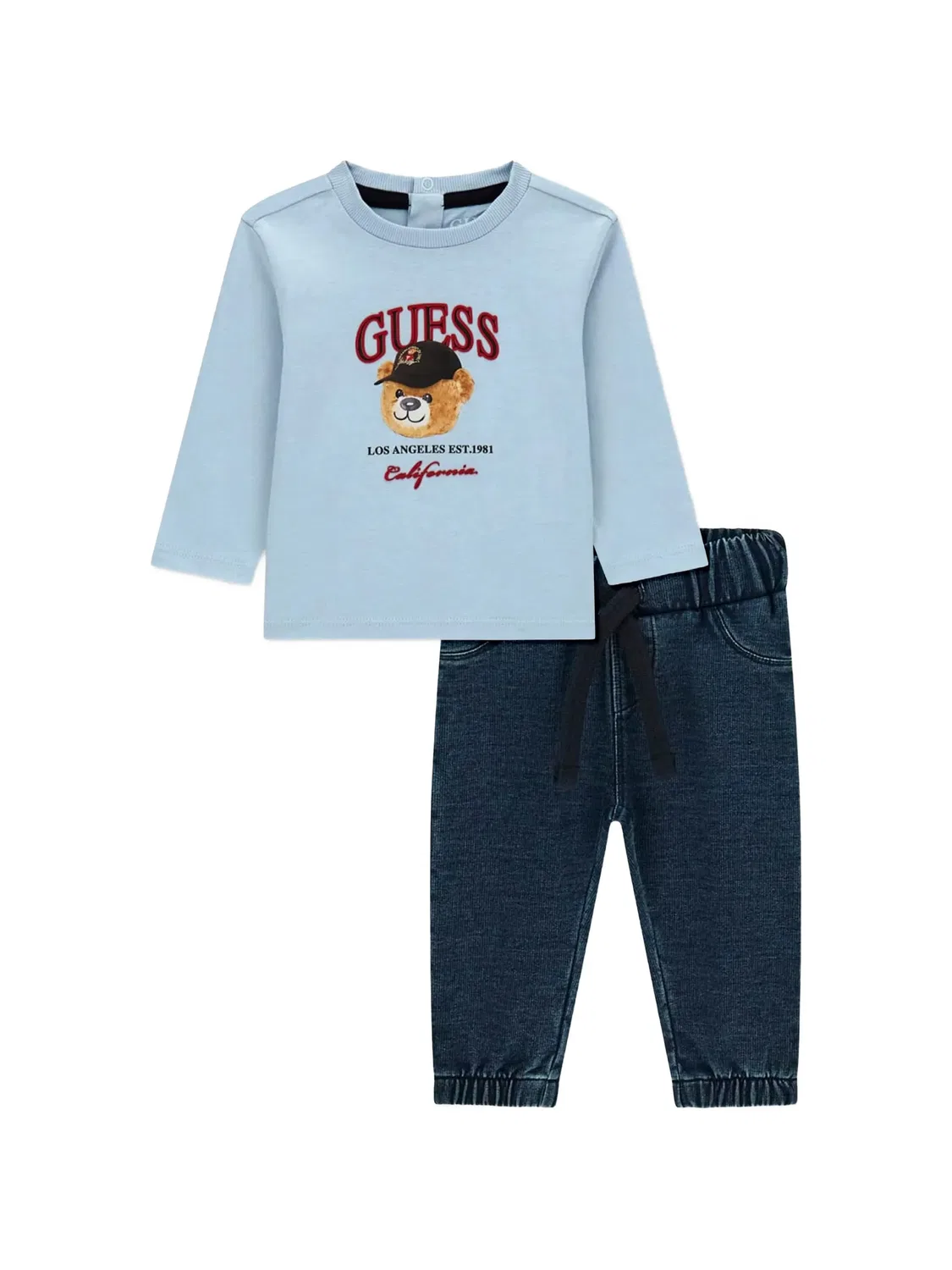 Комплект из топа и брюк с графичным принтом Guess Kids, синий
