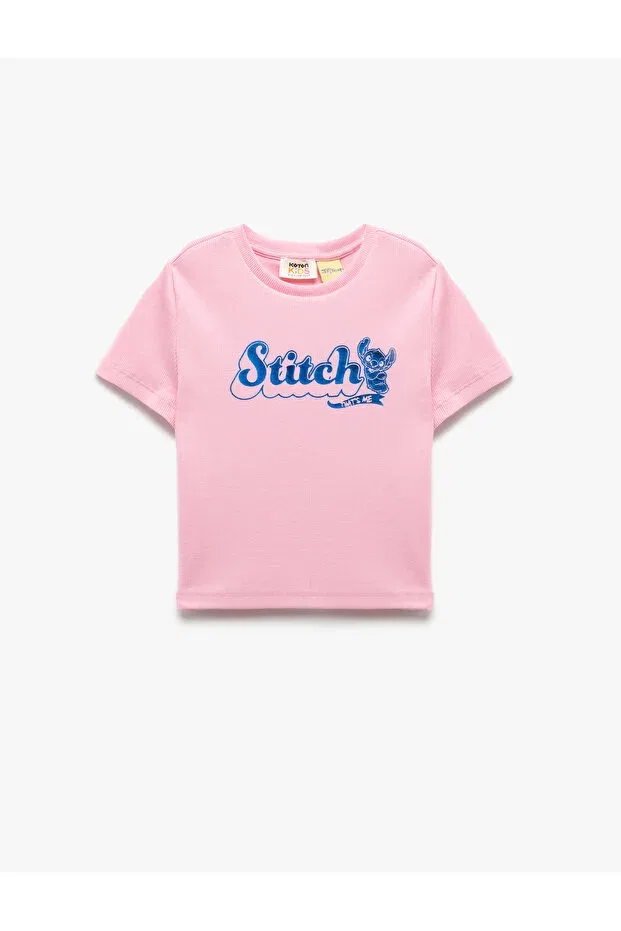 Детская футболка для девочек с принтом Stitch Koton, Rose