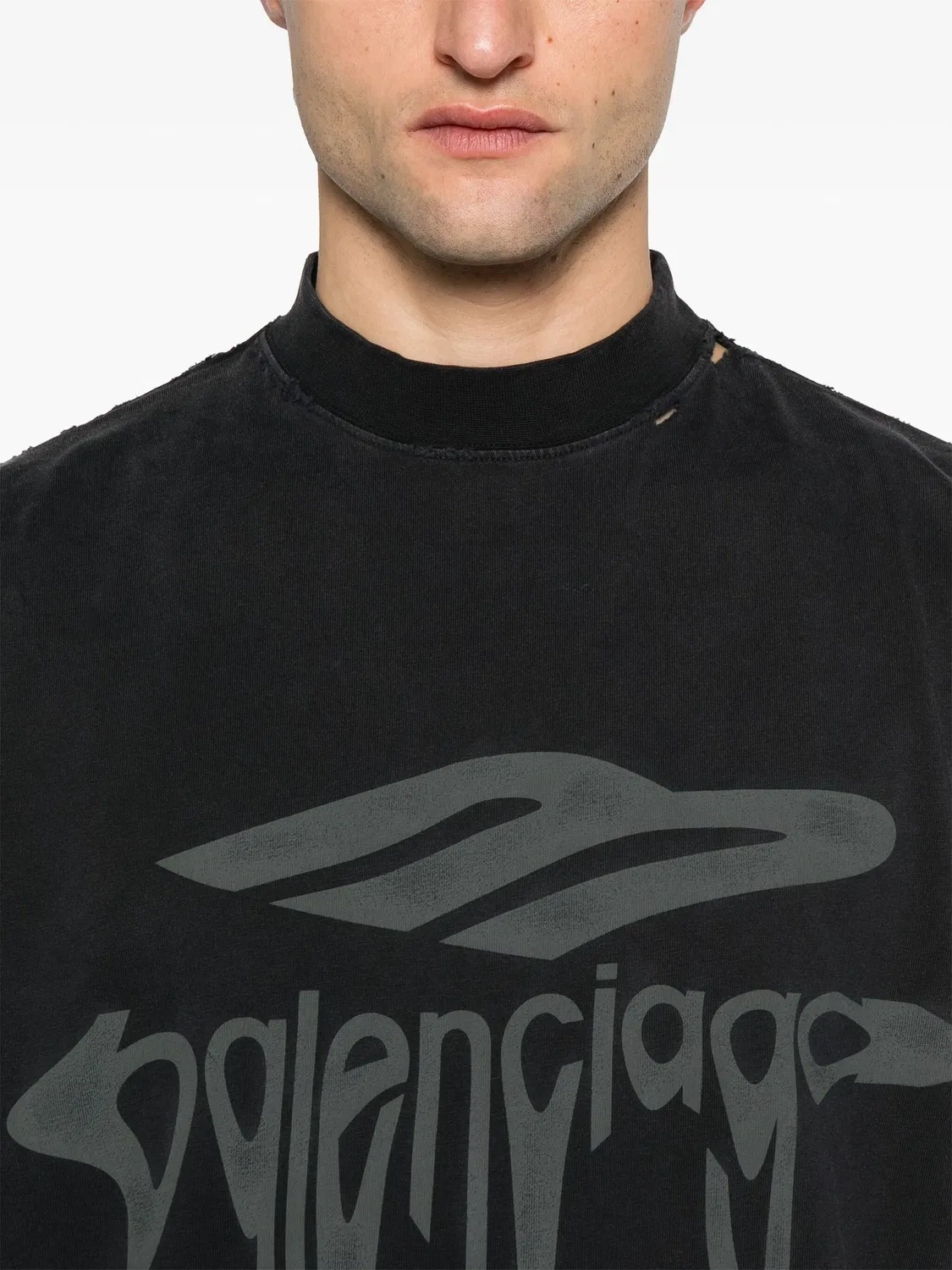 Футболка 3B Liquified Oversize Balenciaga, черный — фото 2