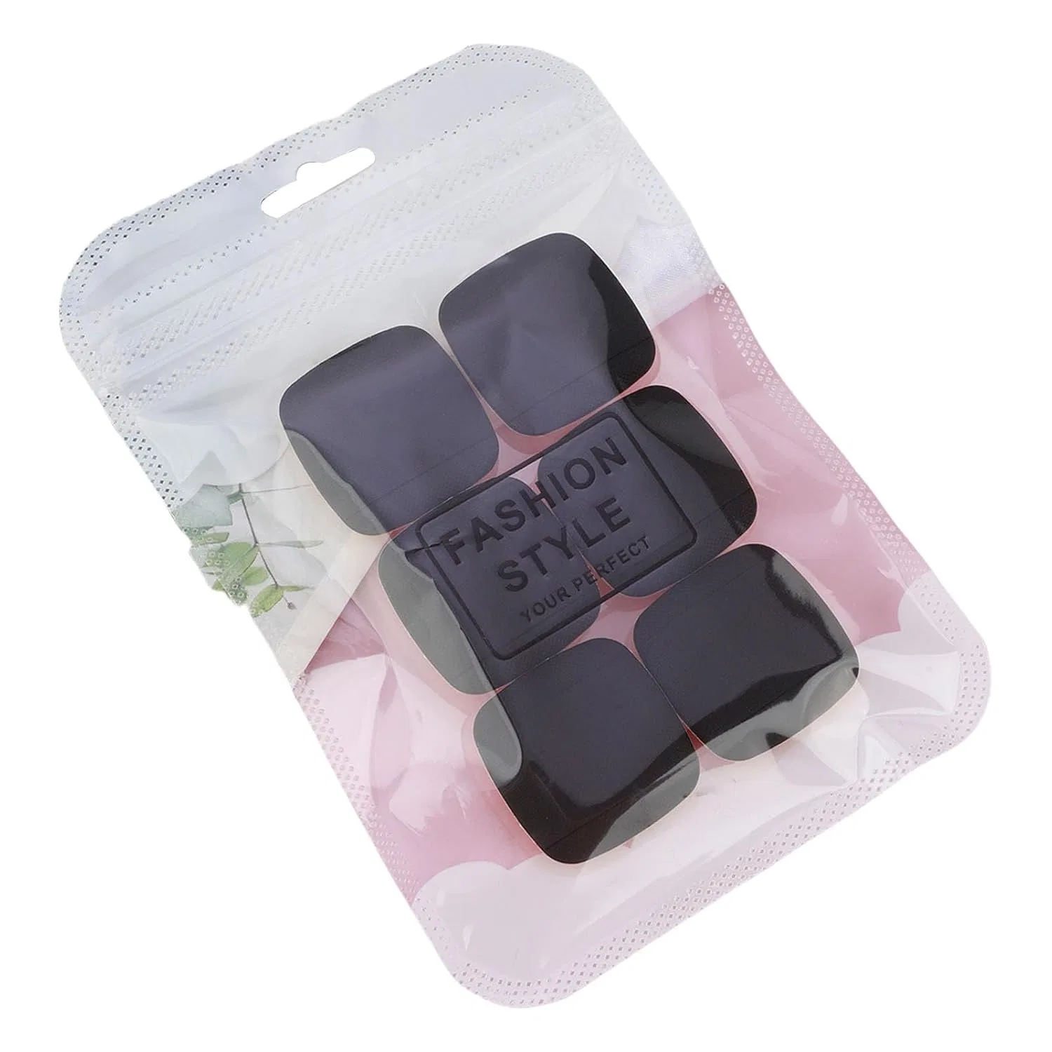 6 Finger-Puderquastenschwämme, квадратные, Duyeuau, 6 шт, 3.1x3.1 см, Schwarz