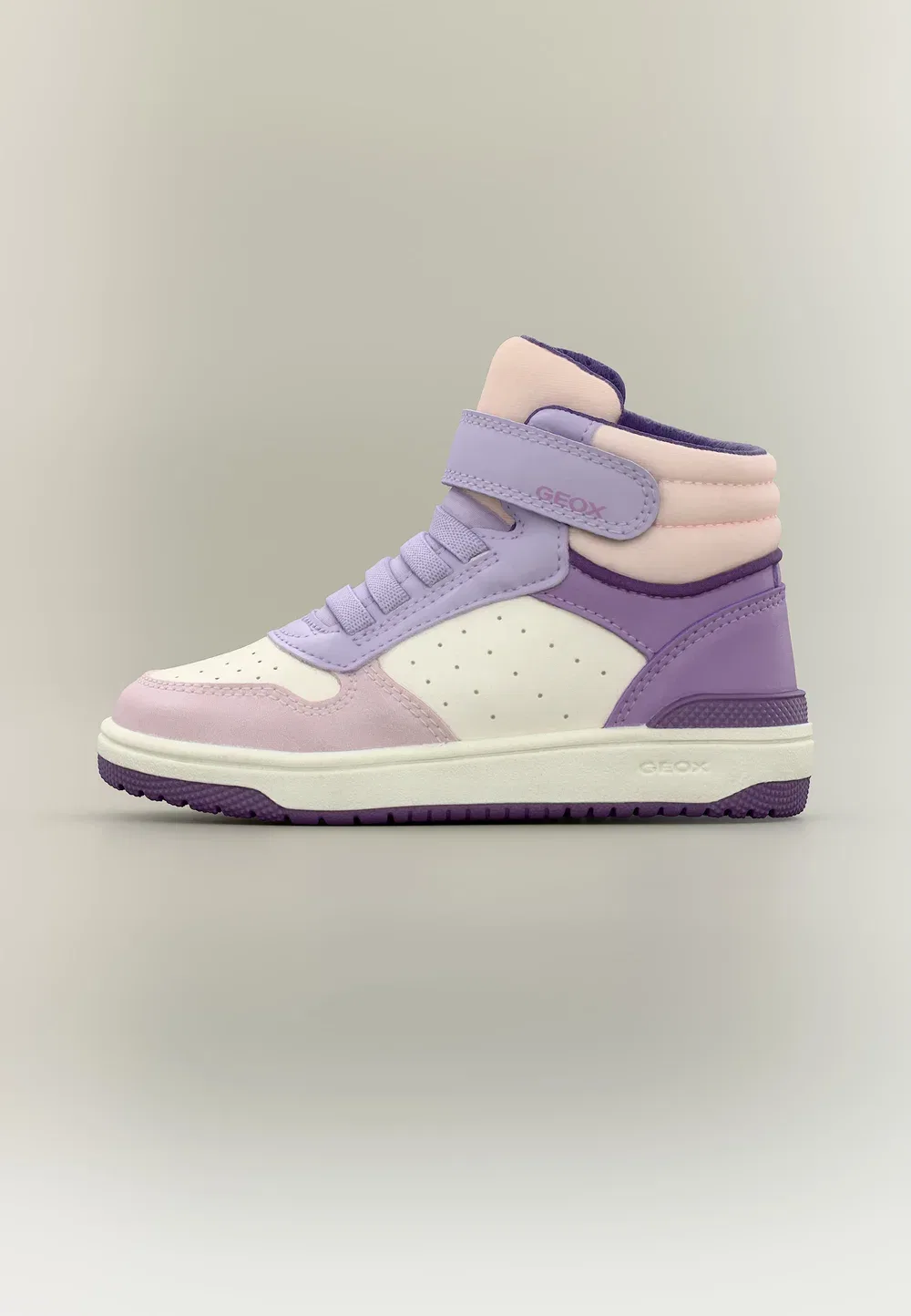 Девушка из Вашибы - высокие кроссовки Geox, White/Dark Lilac