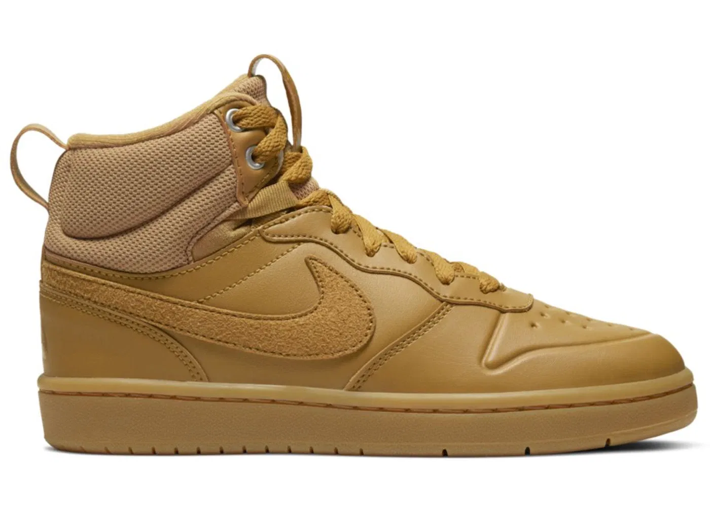 Детские ботинки высокие с шнуровкой Nike Court Borough Mid 2 Boot Nike, Wheat/Wheat/Gum Medium Brown