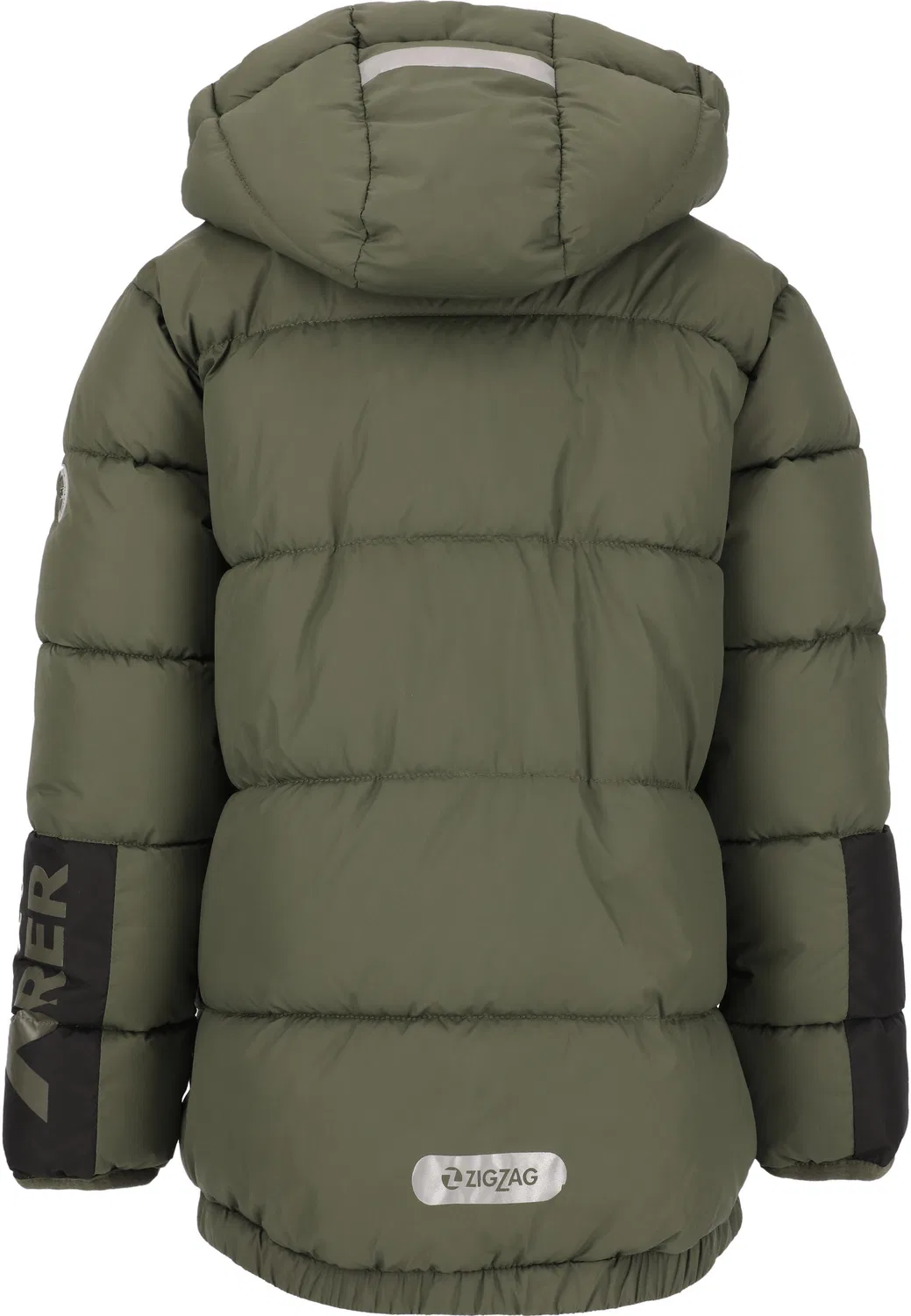 Детская ветрозащитная куртка Bruno Zigzag, Dark Green / Schwarz — фото 2
