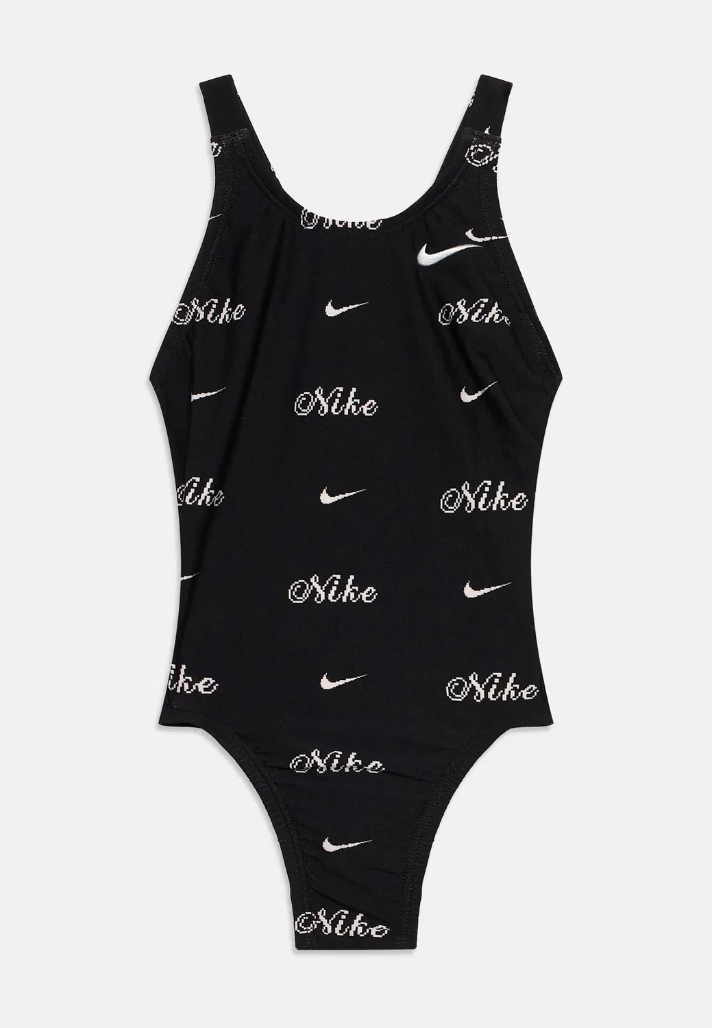 Купальник с принтом Hydrastrong в виде курсивного логотипа и застежкой на спине Nike Swim, Jet Black