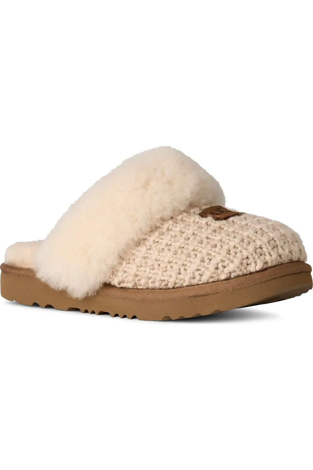 Детские тапочки вязаные с отделкой из овчины Cozy Knit II UGG, Cream
