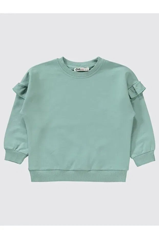 Детский спортивный комплект для девочек с фактурным трикотажем Civil Girls, Cascade Green — фото 4