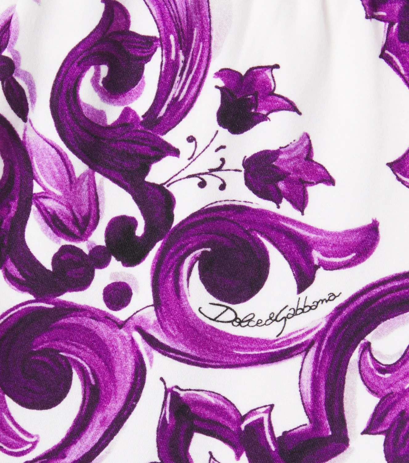 Леггинсы хлопковые Majolica Dolce&Gabbana Kids, фиолетовый — фото 3