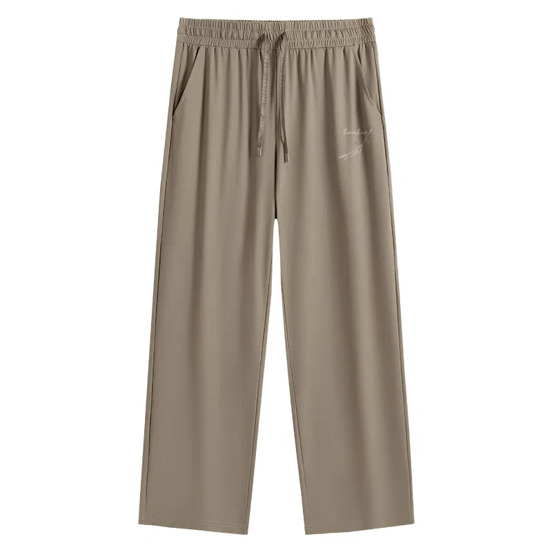 Детские брюки прямого кроя Ice Silk Cooling Bamboo Shadow Breeze Pants Logo MINISO, Khaki