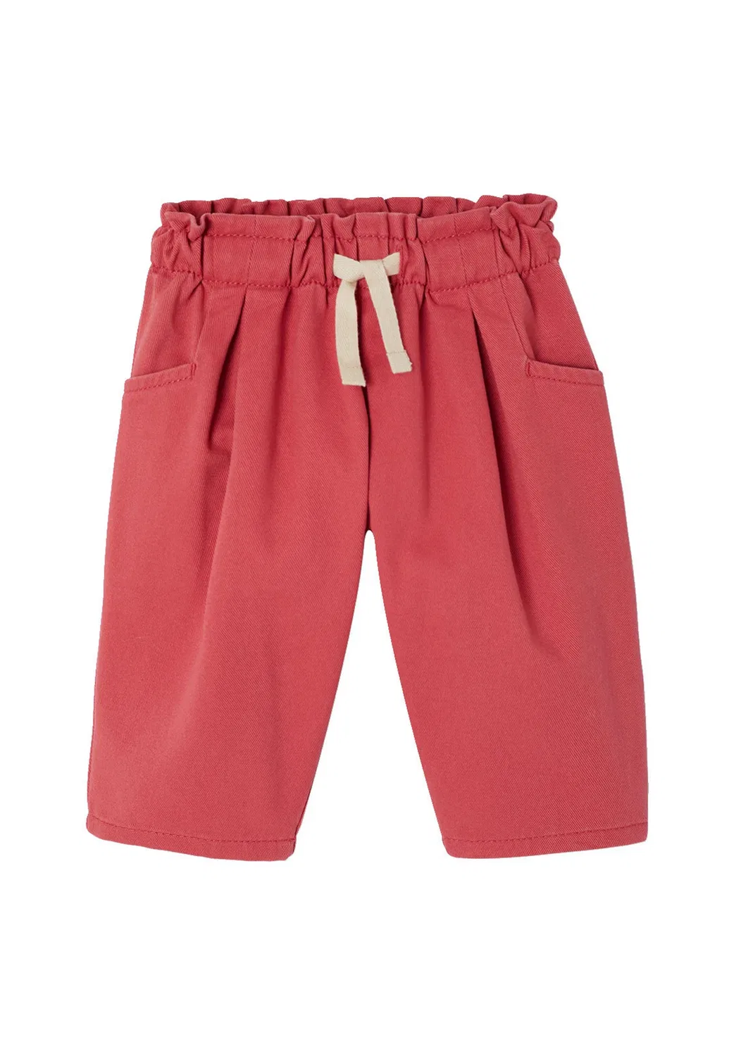 Twill-Ballonhose baby mädchen, dehnbund mit kordelzug - брюки Vertbaudet, Himbeer