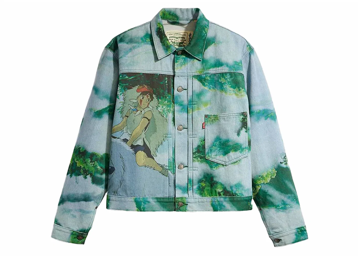 Мужская куртка с принтом Levis x Princess Mononoke San & Wolf Trucker Jacket, Cloud Blue