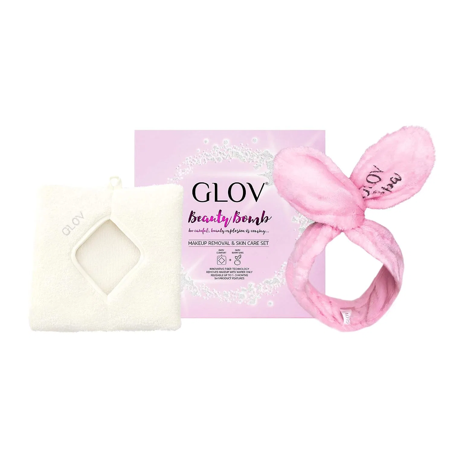 Набор для снятия макияжа, GLOV, 2 предмета, Pink Ivory