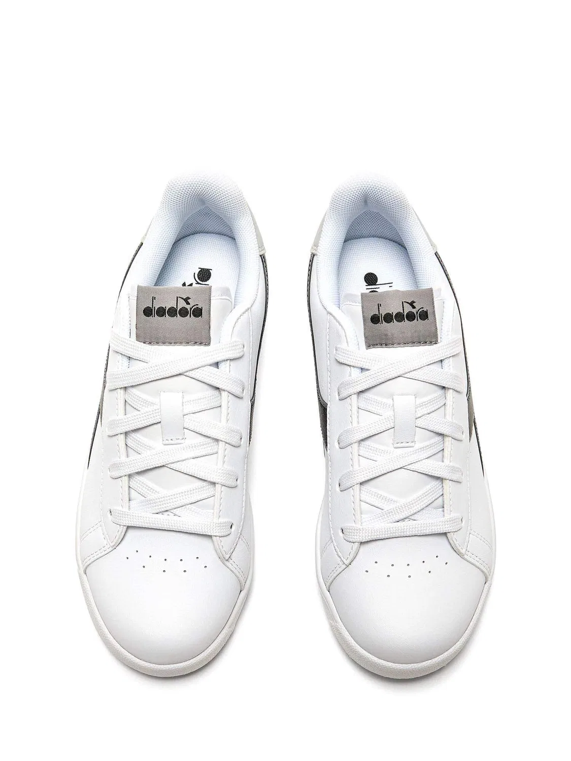 Детские кроссовки для девочек с перфорацией Diadora Game P GS, White Black Ultimate Gray — фото 3