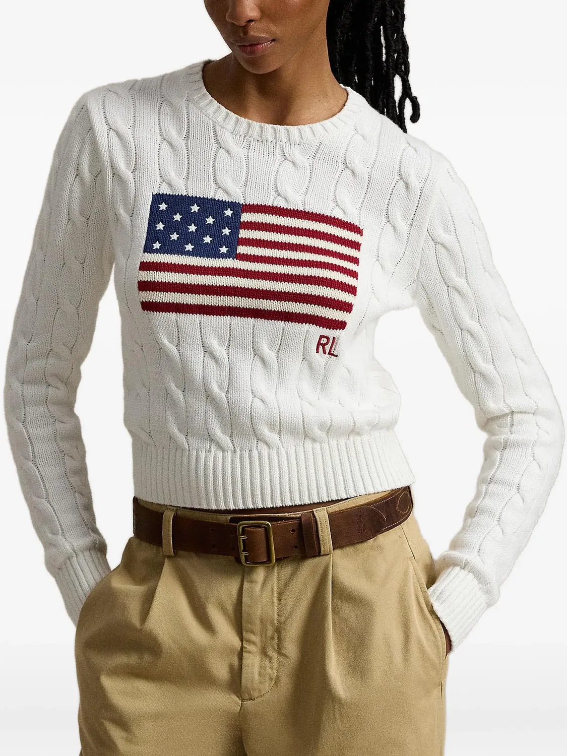 Polo Ralph Lauren Свитер с флагом белый — фото 2