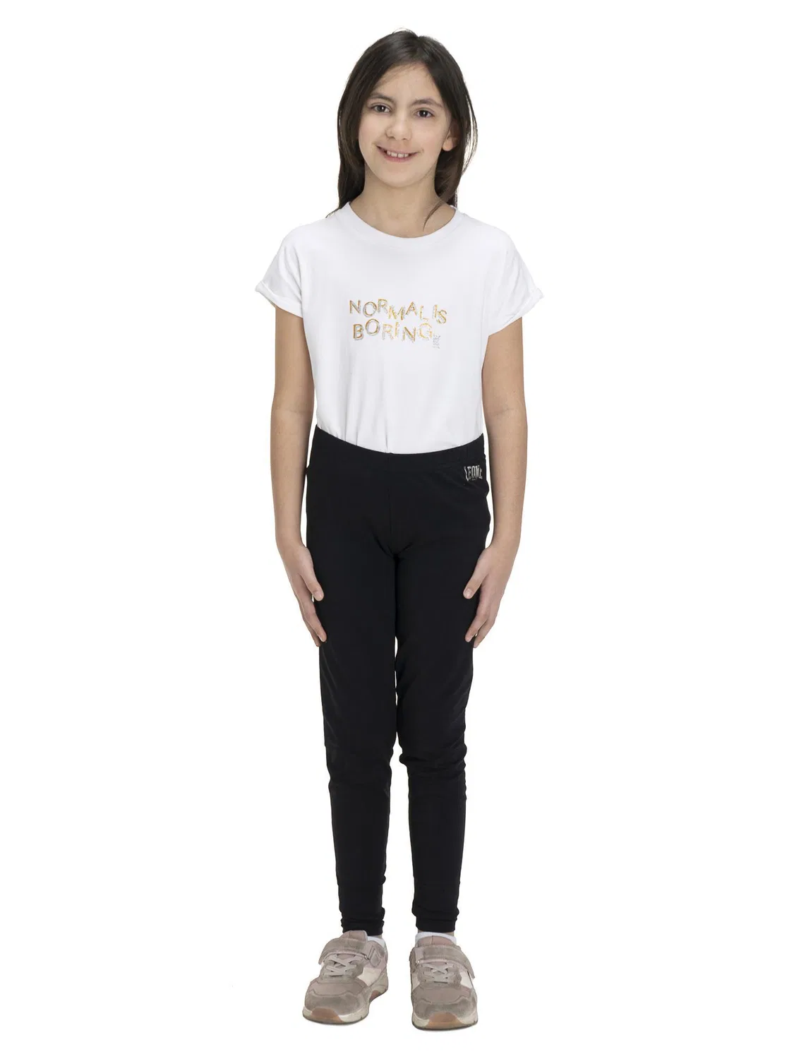 Детские леггинсы из стрейч-хлопка Basic-Leggings fur Madchen Leone 1947 Apparel, Schwarz — фото 2