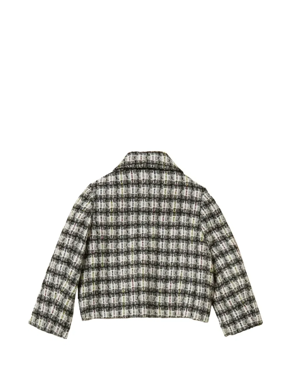 Жакет из ткани букле в клетку TWINSET Kids, белый — фото 2