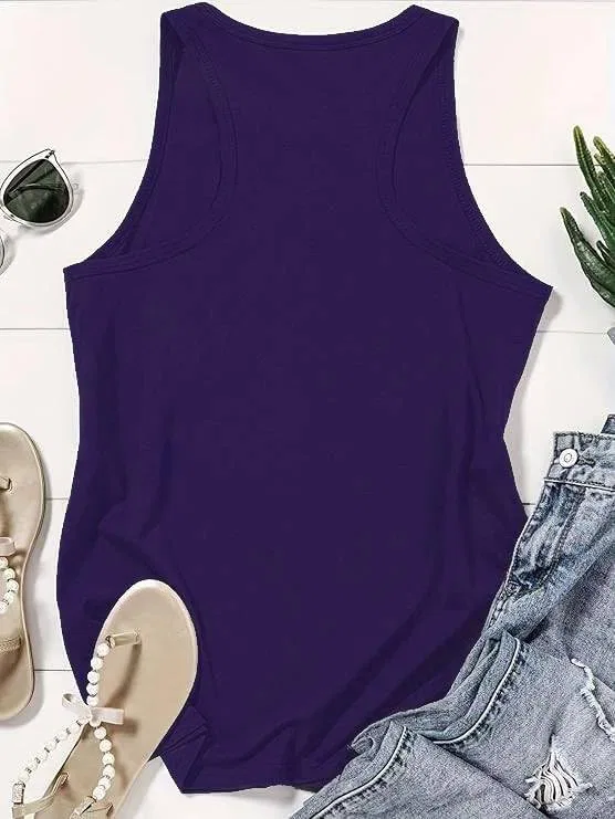 Женская майка-борцовка без рукавов Gulf of Mexico Estd 1550, Racerback Purple — фото 2