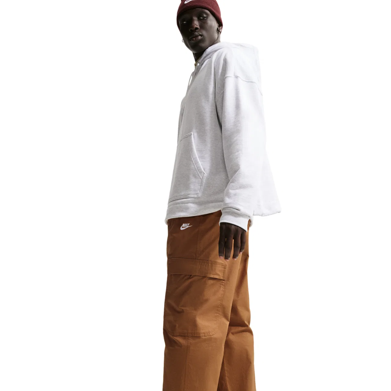 Мужские брюки карго Nike Club Woven Cargo Pants, цвет Ale Brown/White — фото 3