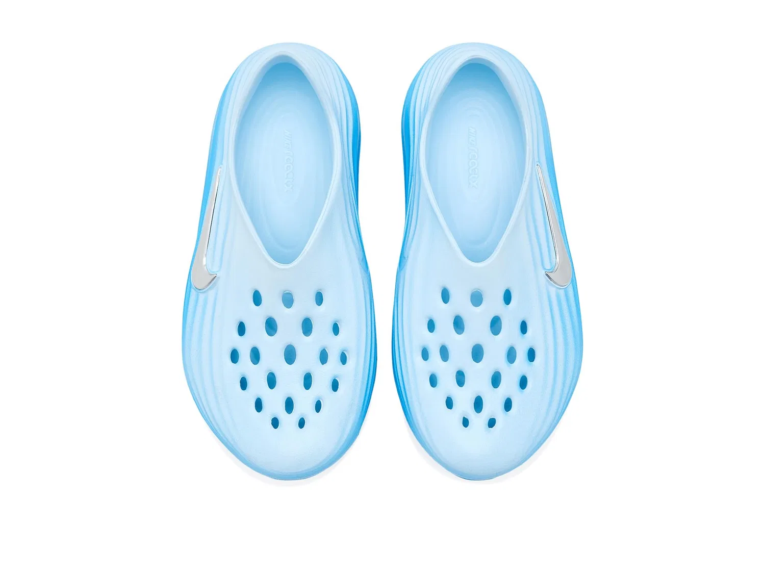 Сабо ReactX Rejuven8 (для маленьких и больших детей) Nike Kids, Glacier Blue/Metallic Silver — фото 3