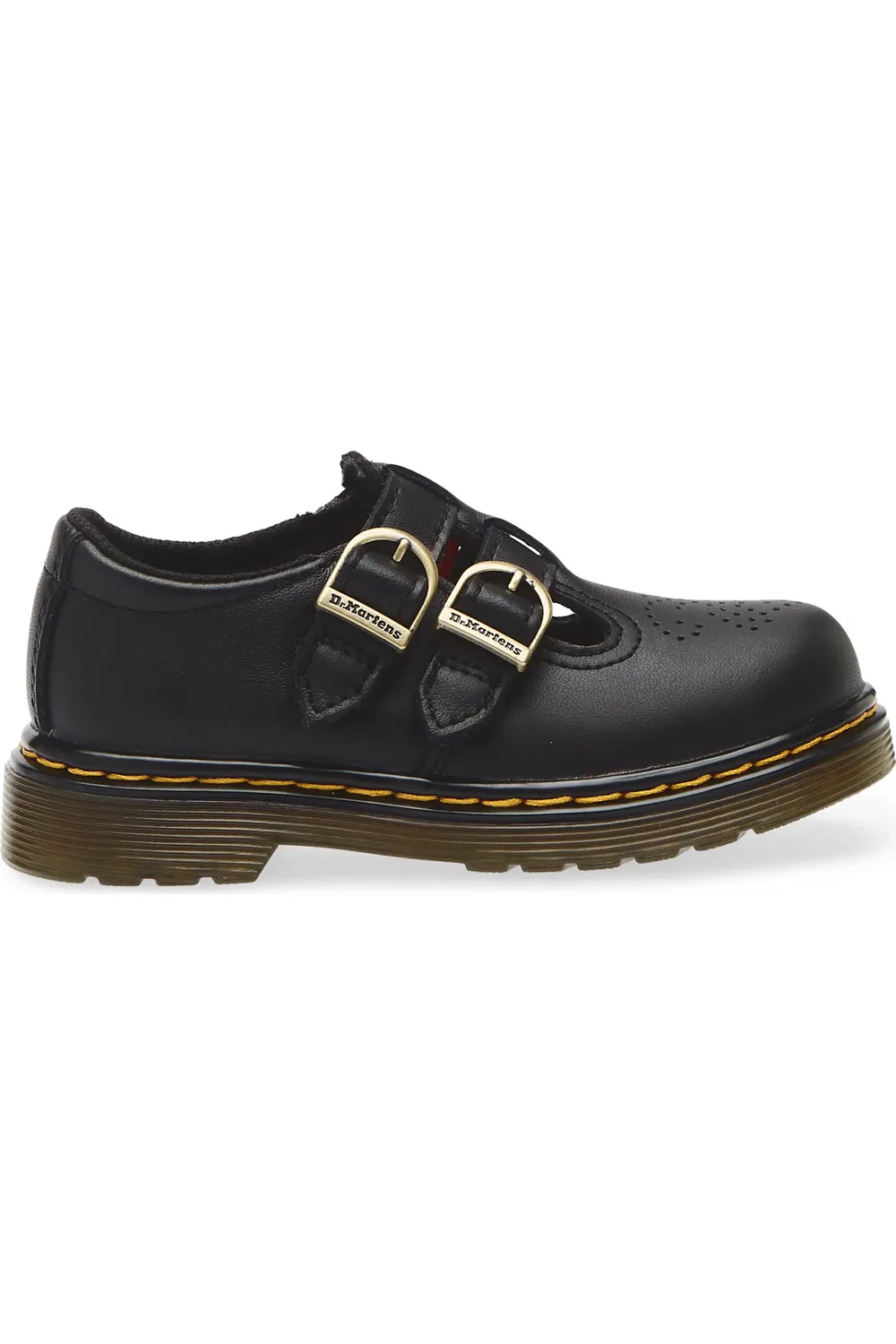 Детские туфли Dr. Martens 8065 T-Strap, на ремешках, черный — фото 3