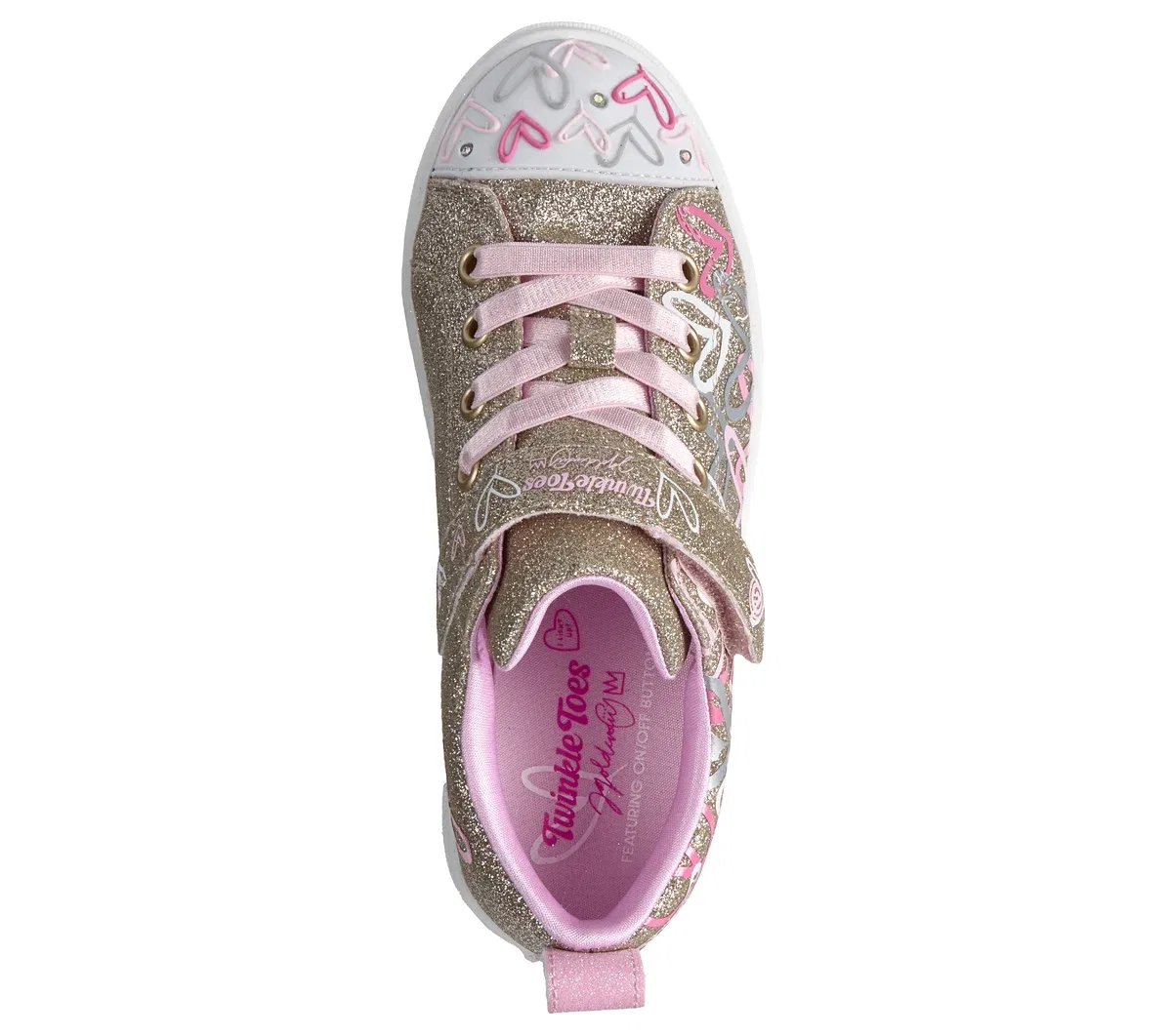 Детские кроссовки Twinkle Toes JGoldcrown Twinkle Sparks - Love Medley Skechers, золотой/мультиколор — фото 2