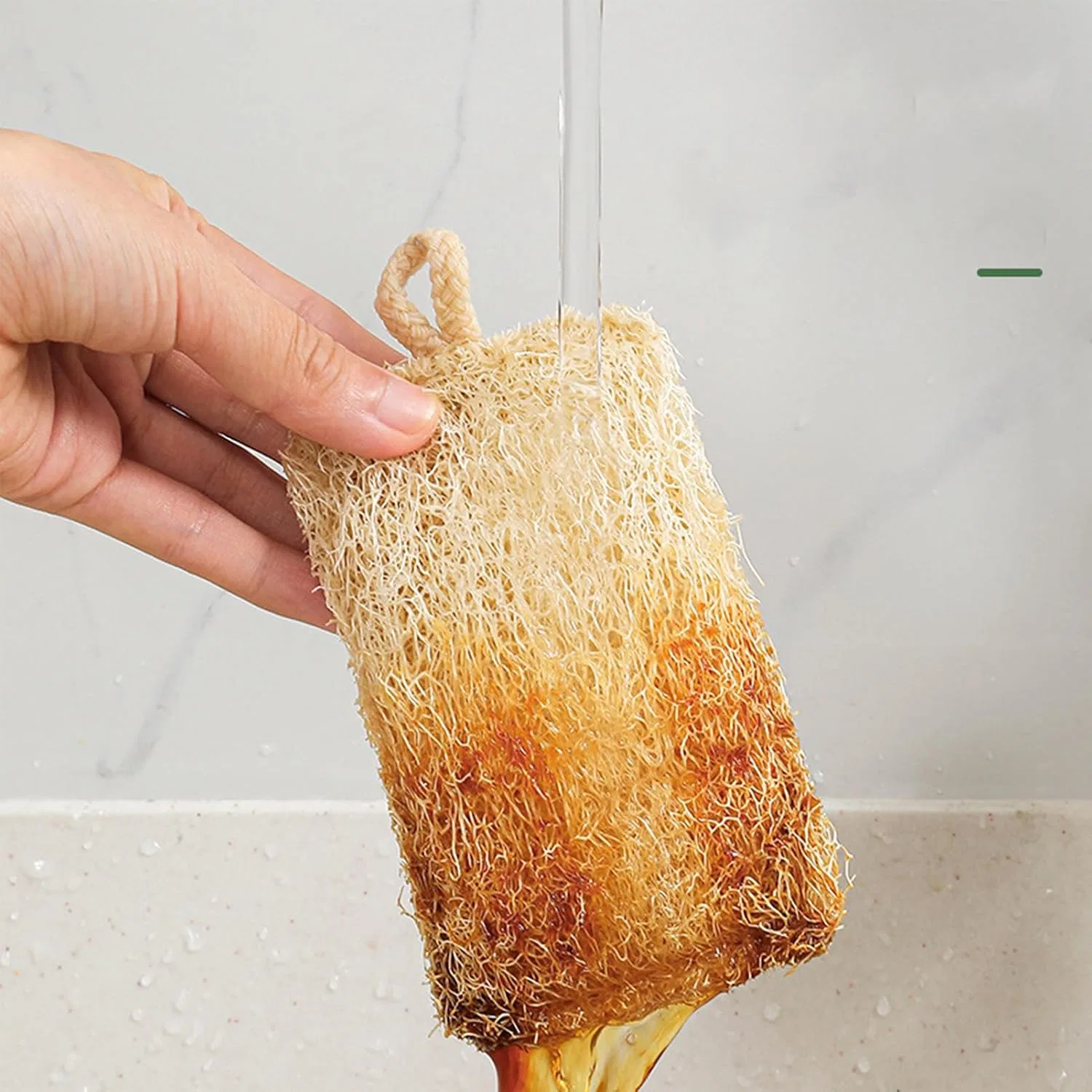 Мочалка для посуды Loofah, COMFOLIVING, 11x7 см, 100 г, Luffa-gurt — фото 2
